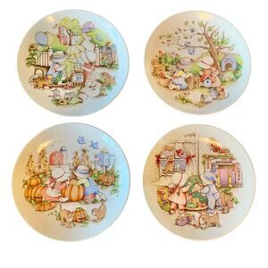 Watkins Country Kids Collector’s Dessert Plates Set of 4 1991 7.25" Holiday